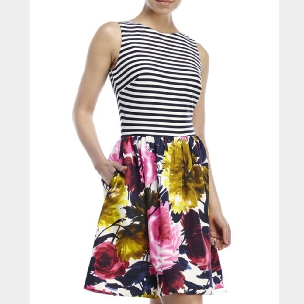 Striped floral dress